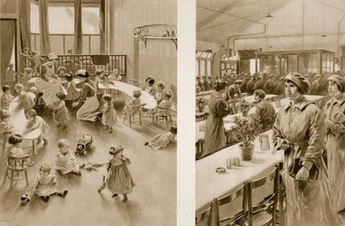 Crèche pour les bébés des ouvriers en munitions, 1914-19